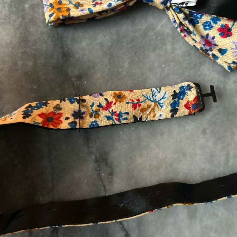 John Henric 100% Linen Floral Kids Bow Tie